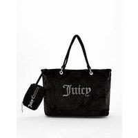 Juicy Couture Kimberly Diamante Logo Large Shopper Bag - Black