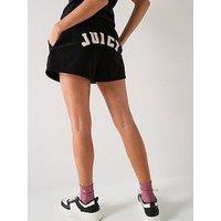 Juicy Couture Drawstring Shorts Collegiate Branding - Black