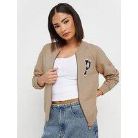 Pixiegirl Embroidered Sweat Bomber - Natural