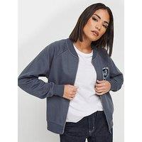 Pixiegirl Embroidered Sweat Bomber - Blue