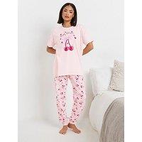 Pixiegirl Mon Cheri Cuffed Pj Set - Pink