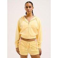 Juicy Couture Tina Classic Velour Track Shorts With Diamante Logo - Yellow