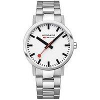 Mondaine Mens 40Mm Classic Stainless Steel Strap Watch