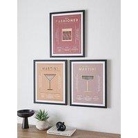 Very Home Set Of 3 Gold Foil Cocktail Frames 40X50Cm - Fsc Certified