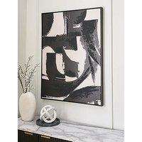 The Very Collection Black/White Hand Paint Lines Printed Canvas 76X100Cm - Fsc Certified