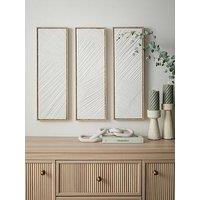 Michelle Keegan Home Mk Set Of 3 Long White Wall Arts 60X20Cm - Fsc Certified