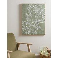 The Very Collection Green Botanical Printed Capped Canvas With Foam Technique 60X80Cm - Fsc Certified