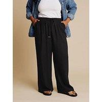 Yours Curve Linen Skinny Waistband Trousers