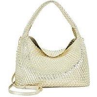 Dune London Deliberate L Woven Shoulder Bag - Gold