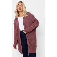 Yours Curve Tape Yarn Cardigan - Pink