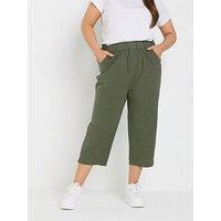 Yours Curve Cool Cotton Cropped Trouser