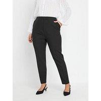 Yours Curve Pull On Elastic Back Trousers - Black