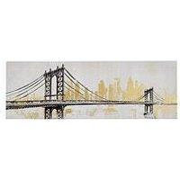 Very Home Brooklyn Bridge Printed Canvas With Gold Foil 40X120Cm - Fsc Certified