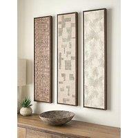 Very Home Set Of 3 Long Capped Canvas With Hand Paint 25X100Cm - Fsc Certified