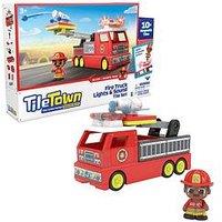 Tile Town Firetruck Magnetic Tiles Set