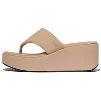 Fitflop Platfforms Wedge Toe-Post Sandals - Classic Beige