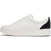 Fitflop Rally Crystal Backtab Leather Trainer - White