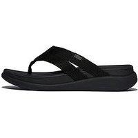 Fitflop F-Mode Go Webbing Flatform Strappy Flip-Flops - Black