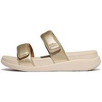 Fitflop F-Mode Go Adjustable Flatform Two-Bar Slides - Platino