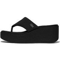 Fitflop Platfforms Wedge Toe-Post Sandals - All Black