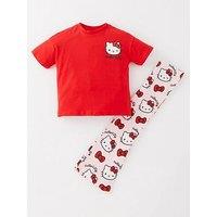 Hello Kitty Rib Legging And T-Shirt - Red