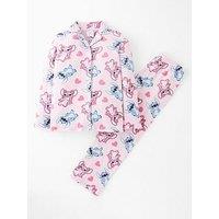 Disney Lilo & Stitch Disney Lilo & Stitch Button Through Fleece Pyjamas - Pink