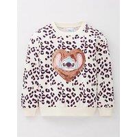Disney Lilo & Stitch Disney'S Lilo & Stitch Leopard Print Sequin Sweatshirt - Cream
