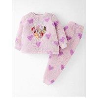 Disney Princess Embossed Fleece Pyjamas - Purple