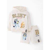 Bluey 2 Piece Hoodie And Jogger Set - Beige