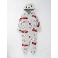Spiderman Comics Fleece All In One - Grey