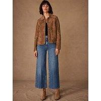Mint Velvet Indigo Culotte Crop Wide Jean - Blue