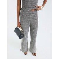 River Island Textured Wide Leg Trousers Set - Light Grey