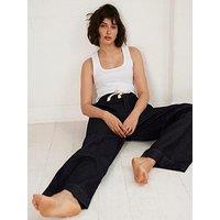 Mint Velvet Dark Indigo Tie Wide Jeans - Navy