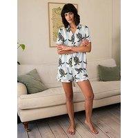 Chelsea Peers Turtle Stripe Print Short Pyjama Set - Blue