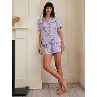 Chelsea Peers Lotus Tiger Print Short Pyjama Set - Lilac