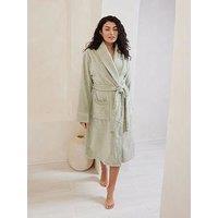 Chelsea Peers Cotton Towelling Dressing Gown - Sage