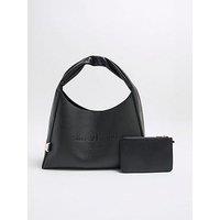 River Island Debossed Logo Slouch - Black