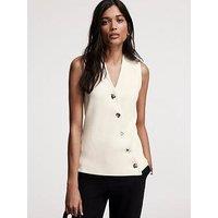 Mint Velvet Ivory Clean Knit Waistcoat - White