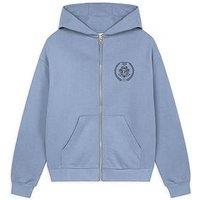 Chelsea Peers Zip Through Hoodie Sweatshirt - Plain - Blue