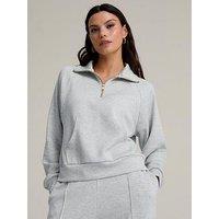 Chelsea Peers Luxecomfort Scuba Half-Zip Sweatshirt - Grey Marl