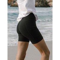 Chelsea Peers Ribbed Bike Shorts - Plain Black