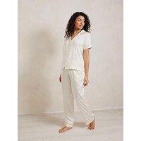 Chelsea Peers Satin Long Pyjama Set - White