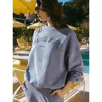 Chelsea Peers Branded Crew Neck Sweatshirt - Plain - Blue
