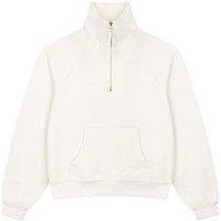 Chelsea Peers Quarter Zip Sweatshirt - Off White