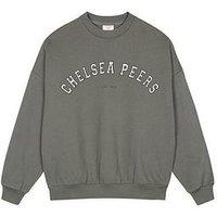 Chelsea Peers Branded Crew Neck Sweatshirt - Khaki