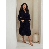 Chelsea Peers Shawl Collar Towelling Robe - Navy