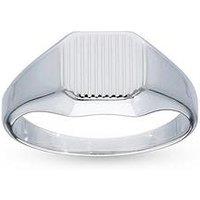 Gents Sterling Silver Textured Signet Ring