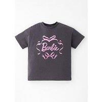 Barbie Bow Foil Short Sleeve T-Shirt - Grey