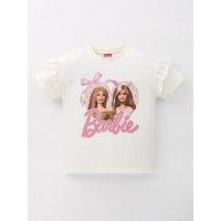 Barbie Frill Short Sleeve T-Shirt - Cream