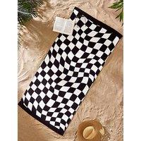 Catherine Lansfield Checkerboard 100% Cotton Beach Towel